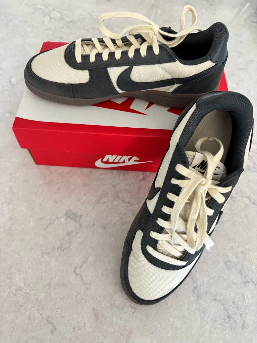 Nike Kids Field General Black and Cream Low-Top Sneakers